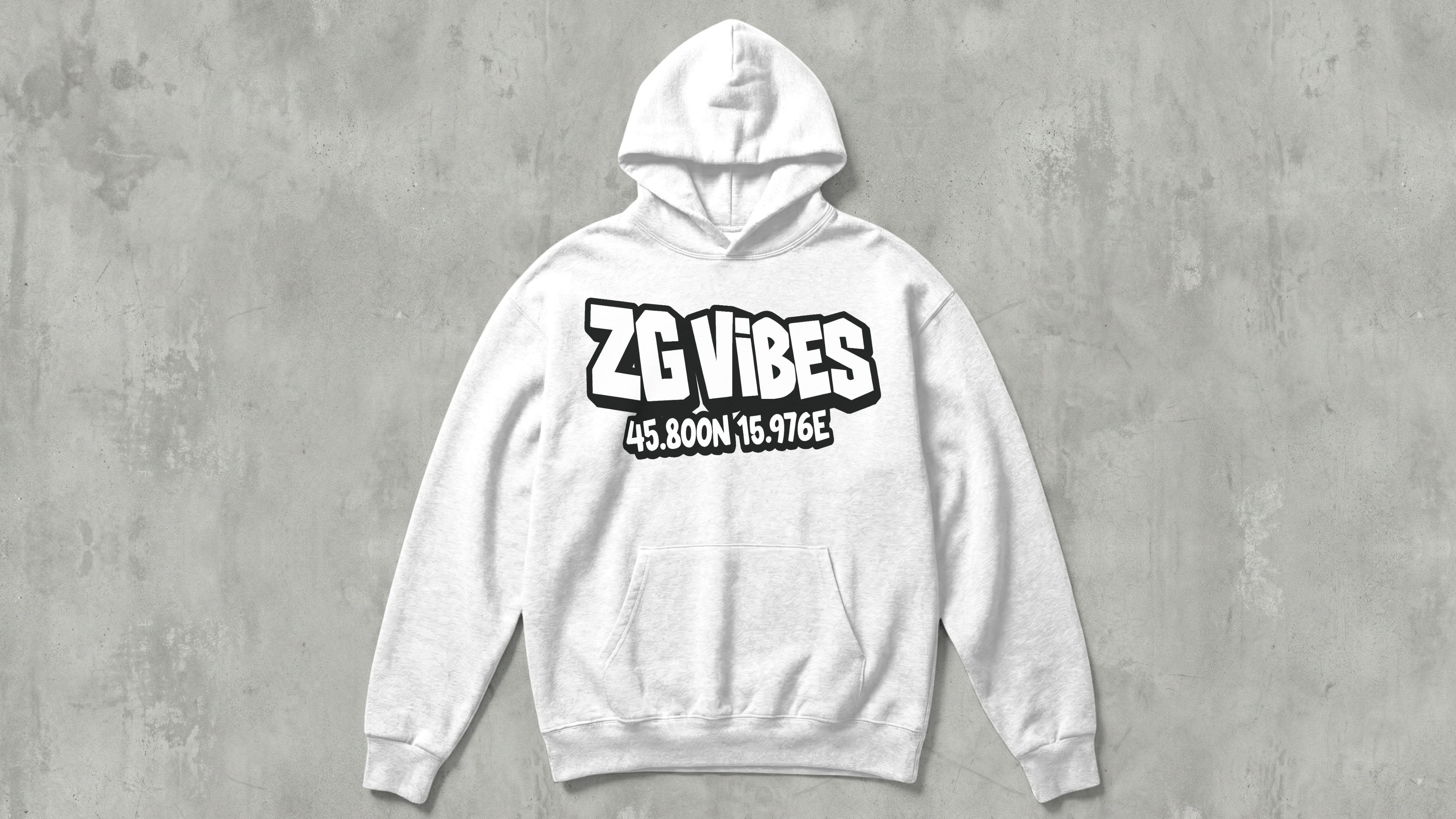 Bijeli ZG Vibes - Majica s kapuljačom